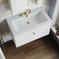 Farlow Shaker Wall Mounted 800mm 1-Drawer Basin Vanity Unit - Satin White