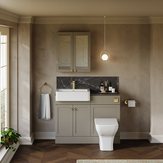  Thaxton Door Complete WC Combination Pack - Pebble Grey - welovecouk