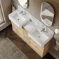 Thaxton 1500mm 7-Drawer Double Basin Vanity Unit - Autumn Oak