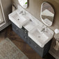 Thaxton 1500mm 7-Drawer Double Basin Vanity Unit - Soft Black