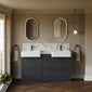 Thaxton 1500mm 7-Drawer Double Basin Vanity Unit - Soft Black