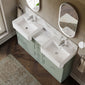 Thaxton 1500mm 7-Drawer Double Basin Vanity Unit - Fern Green