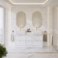 Thaxton 1500mm 7-Drawer Double Basin Vanity Unit - Matt White