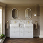 Thaxton 1500mm 7-Drawer Double Basin Vanity Unit - Matt White