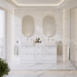Thaxton 1500mm 7-Drawer Double Basin Vanity Unit - Matt White