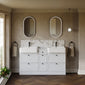 Thaxton 1500mm 7-Drawer Double Basin Vanity Unit - Matt White