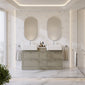 Thaxton 1500mm 7-Drawer Double Basin Vanity Unit - Pebble Grey