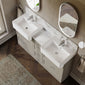 Thaxton 1500mm 7-Drawer Double Basin Vanity Unit - Pebble Grey
