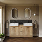 Thaxton 1500mm 4-Door 3-Drawer Double Basin Vanity Unit - Autumn Oak