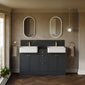 Thaxton 1500mm 4-Door 3-Drawer Double Basin Vanity Unit - Soft Black