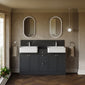 Thaxton 1500mm 4-Door 3-Drawer Double Basin Vanity Unit - Soft Black