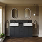 Thaxton 1500mm 4-Door 3-Drawer Double Basin Vanity Unit - Soft Black