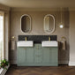 Thaxton 1500mm 4-Door 3-Drawer Double Basin Vanity Unit - Fern Green