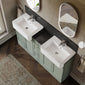Thaxton 1500mm 4-Door 3-Drawer Double Basin Vanity Unit - Fern Green