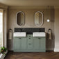 Thaxton 1500mm 4-Door 3-Drawer Double Basin Vanity Unit - Fern Green