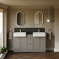 Thaxton 1500mm 4-Door 3-Drawer Double Basin Vanity Unit - Pebble Grey