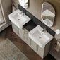 Thaxton 1500mm 4-Door 3-Drawer Double Basin Vanity Unit - Pebble Grey