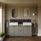 Thaxton 1500mm 4-Door 3-Drawer Double Basin Vanity Unit - Pebble Grey
