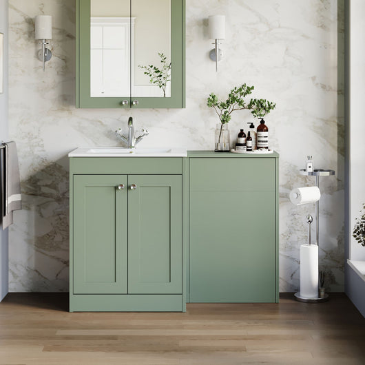  Farlow Shaker 1100mm Floor Standing Minimalist Combination Pack - Satin Green