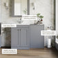 Farlow Shaker 1000mm Floor Standing Minimalist Combination Pack - Satin Grey