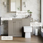 Farlow Shaker 1000mm Floor Standing Minimalist Combination Pack with Square Toilet - Pebble Grey