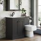 Farlow Shaker 1000mm Floor Standing Minimalist Combination Pack with Square Toilet - Satin Soft Black