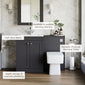 Farlow Shaker 1000mm Floor Standing Minimalist Combination Pack with Square Toilet - Satin Soft Black