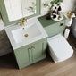 Farlow Shaker 1000mm Floor Standing Minimalist Combination Pack with Square Toilet - Satin Green