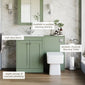 Farlow Shaker 1000mm Floor Standing Minimalist Combination Pack with Square Toilet - Satin Green