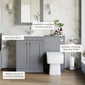 Farlow Shaker 1100mm Floor Standing Minimalist Combination Pack with Square Toilet - Satin Grey