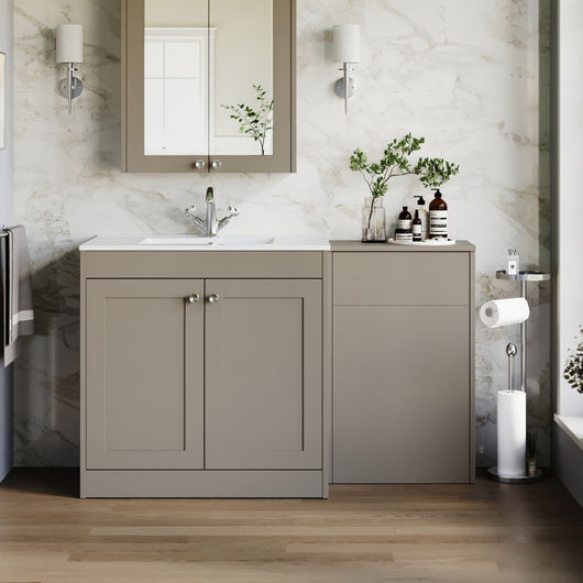  Farlow Shaker 1300mm Floor Standing Minimalist Combination Pack - Pebble Grey