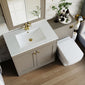 Farlow Shaker 1300mm Floor Standing Minimalist Combination Pack with Square Toilet - Pebble Grey