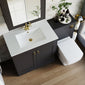 Farlow Shaker 1300mm Floor Standing Minimalist Combination Pack with Square Toilet - Satin Soft Black