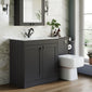Farlow Shaker 1300mm Floor Standing Minimalist Combination Pack with Square Toilet - Satin Soft Black
