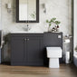 Farlow Shaker 1300mm Floor Standing Minimalist Combination Pack with Square Toilet - Satin Soft Black