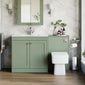 Farlow Shaker 1300mm Floor Standing Minimalist Combination Pack with Square Toilet - Satin Green