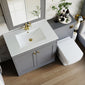 Farlow Shaker 1300mm Floor Standing Minimalist Combination Pack with Square Toilet - Satin Grey