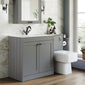 Farlow Shaker 1300mm Floor Standing Minimalist Combination Pack with Square Toilet - Satin Grey