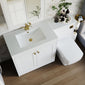 Farlow Shaker 1300mm Floor Standing Minimalist Combination Pack with Square Toilet - Satin White