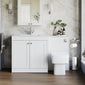 Farlow Shaker 1300mm Floor Standing Minimalist Combination Pack with Square Toilet - Satin White
