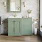 Farlow Shaker 1100mm Floor Standing Marble Top Basin Combination Pack - Satin Green
