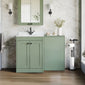 Farlow Shaker 1100mm Floor Standing Marble Top Basin Combination Pack - Satin Green