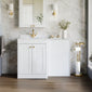 Farlow Shaker 1100mm Floor Standing Marble Top Basin Combination Pack - Satin White