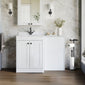 Farlow Shaker 1100mm Floor Standing Marble Top Basin Combination Pack - Satin White