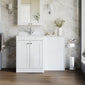 Farlow Shaker 1100mm Floor Standing Marble Top Basin Combination Pack - Satin White