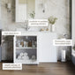 Farlow Shaker 1300mm Floor Standing Marble Top Basin Combination Pack - Satin White