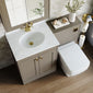 Farlow Shaker 1100mm Floor Standing Marble Top Basin Combination Pack with Square Toilet - Pebble Grey
