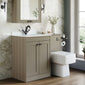 Farlow Shaker 1100mm Floor Standing Marble Top Basin Combination Pack with Square Toilet - Pebble Grey