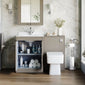 Farlow Shaker 1100mm Floor Standing Marble Top Basin Combination Pack with Square Toilet - Pebble Grey