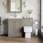 Farlow Shaker 1100mm Floor Standing Marble Top Basin Combination Pack with Square Toilet - Pebble Grey
